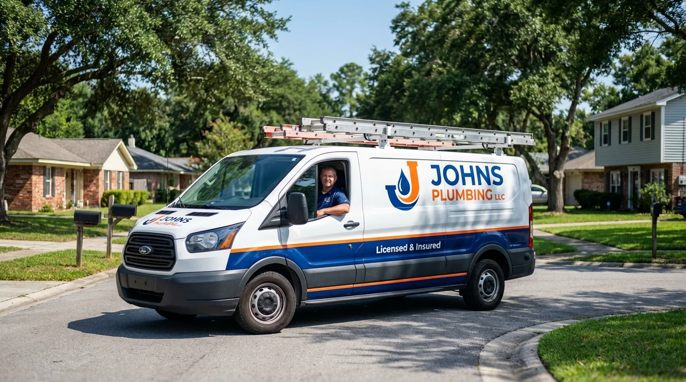 Johns Plumbing LLC service van in Oil City, PA